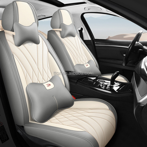 Coprisedili Auto in Pelle Premium Completi Universali per Cinque Posti, Accessorio Interno per Tutte le Stagioni, Compatibili con <span class=keywords><strong>Peugeot</strong></span> 508 3008 <span class=keywords><strong>2008</strong></span> - Product Image 2