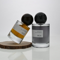 Flacon de parfum rond en verre 30ml 50ml 100ml avec bouchon en cristal de pierre, flacon de parfum de luxe vide, emballage de parfum personnalisé