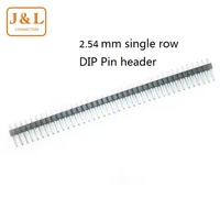 Connecteur d'en-tête de broche mâle simple ou double rangée de 2.54mm broche ronde droite pour connexions de fil dans un produit de genre unique PCB