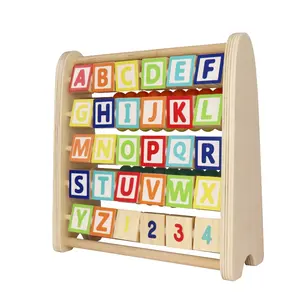 Double Sided Learn Frame Teaching Aids Educational Toys Color Baby Wooden Alphabet Abacus
