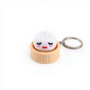 Llavero de Dumpling Impreso en 3D, Juguete Antiestrés Click Fidget, Diseño de Bollo Adorable, Material PLA, Multicolor, Logotipo Personalizado para Escritorio - Product Image 4