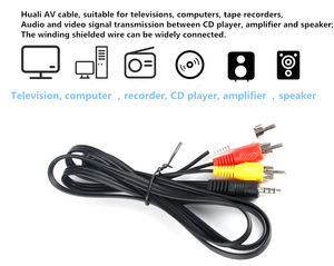 Câble <span class=keywords><strong>audio</strong></span>-vidéo AV 1m 3.5mm avec adaptateur RCA prise mâle veste en PVC pour TV jeu ordinateur caméra lecteur DVD dans le divertissement à domicile - Product Image 4