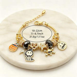 Bracciale Unisex in Lega Bestseller con Zucca, Teschio, Falce, Grim Reaper, Pentagramma - Alla Moda per Halloween da <span class=keywords><strong>Donna</strong></span> - Product Image 2