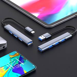 4 <b>Port</b> <b>USB</b> 3.0 <b>Hub</b> Type C Expansion Dock Aluminum Alloy 5 in 1 HD TV Multi Device Splitter for Laptop MacBook PC - Product Image 4