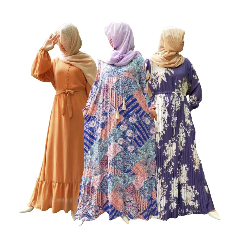 Ropa musulmana tradicional para mujer, vestidos islámicos de algodón, vestido musulmán suelto para mujer