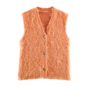<span class=keywords><strong>Chaleco</strong></span> de Punto <span class=keywords><strong>Largo</strong></span> para Mujer, Primavera/Otoño 2025, Nuevo Estilo Moderno, Cuello en V, Cierre de Botón, Estilo Retro - Product Image 2