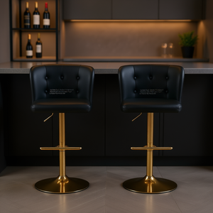 Modern PU Upholstered <b>Swivel</b> <b>Barstools</b> Adjustable Height Metal Base for Home Pub Kitchen Bar - Product Image 2