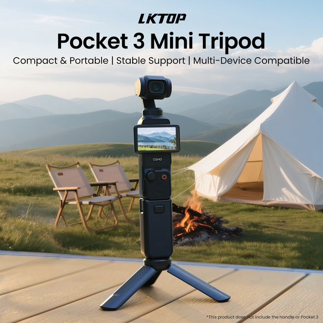BESTAR Mini Desktop Tripod Osmo Pocket 3 Action Camera Smartphone Portable Adjustable Heavy-Duty Stabilizer Stand 1/4" Screw