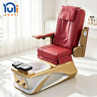 Fauteuil de pédicure en cuir PU de qualité supérieure, fauteuil de spa pour les pieds avec massage électrique inclinable pour les salons de manucure et pédicure