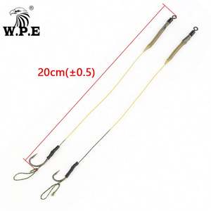 Rig de pêche à la carpe 4 # /6 #   Hameçon de pêche renforcé à barbelures, pour boilies, avec ligne tressée enduite de 20 cm, résistance 45 LB - Product Image 5