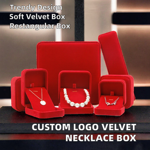 Caja de Joyería de Terciopelo de Lujo, con Tapa Abatible, en Varios Tamaños, para Anillos, Collares, Pulseras, Regalos de Boda, Caja de Almacenamiento - Product Image 3