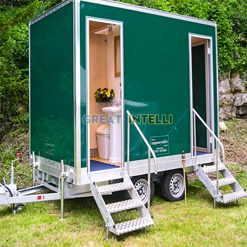 movable Luxury customized used outdoor Prefab Mobile portable restroom trailer toilet vip with shower