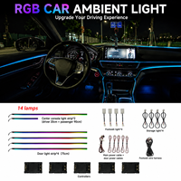 Kit d'éclairage LED d'ambiance pour voiture, acrylique RGB, contrôle par application, synchronisation musicale, décoration intérieure, logo personnalisé, commande en gros