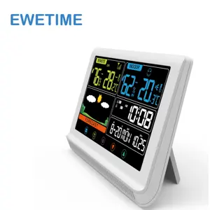 433Mhz Draadloze Weerstation Met Indoor Outdoor Temperatuur Vochtigheid Grote Lcd-scherm