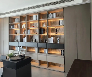 Bibliothèque en bois moderne et simple, nouvelle armoire de rangement décorative pour la maison, le bureau, l'école, l'hôtel, l'appartement ou l'immeuble de bureaux - Product Image 6