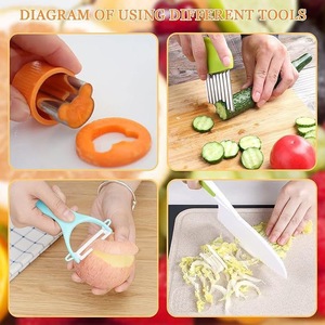 17-piece Set of Children's Stainless Steel Plastic Vegetable and Fruit Knives Kindergarten Play House <b>Toys</b> and Safety Knife Sets - Product Image 2