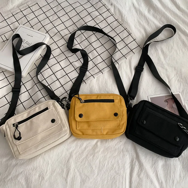 Wholesale Custom Casual Korean Style Messenger Shoulder Bag Canvas School Satchel Crossbody Bags