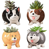 Jardinières en céramique faites à la main en forme de chien, personnalisables en gros, avec logo et taille sur mesure, pour la maison, le jardin, les bonsaïs, les succulentes et les fleurs.