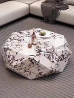 Table basse moderne italienne Normcore en ardoise polygonale diamantée, mobilier de salon mobile pour grand appartement