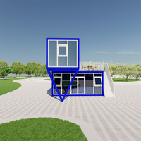 Conception d'usine Portable Préfabriqué Flat Pack Appartements Bâtiment Préfabriqué Deux étages Chambre simple Salon Conteneur Bureau Maison