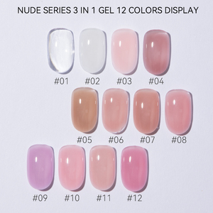 Bộ sơn gel Vinimay Nude Natural màu hồng tự nhiên 12 màu, dùng làm lớp nền, màu gel nền, lớp xây dựng màu 3 trong <span class=keywords><strong>1</strong></span>, gel nền một bước cho salon - Product Image 5