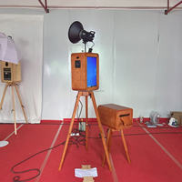 Photomaton à impression instantanée YPT avec cadre en bois et verre trempé, écran tactile de 18,5 pouces, Wi-Fi, NFC, Bluetooth, compatible HDMI, DSLR, GoPro, iPad