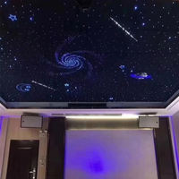 Panneau de plafond personnalisé en fibre optique scintillante, étoiles filantes, coton polyester insonorisant 600x600mm