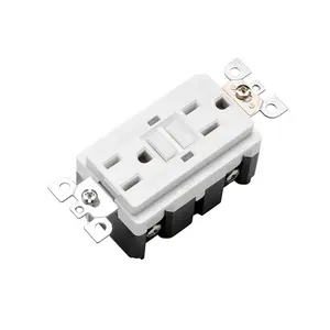 New GFCI socket receptacle outlet GFI white with cover plate Tamper Weather Resistant TR WR GFCI