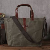 Tas Tote Wanita Kanvas Berlapis Lilin Custom dengan Resleting, Tahan Air, Awet, Ukuran Besar, Tas Selempang, Portabel untuk Perjalanan, Pantai, Belanja, Musim Panas & Gugur