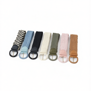 Cinturón de cuero con cordón encerado de 6 cm, cinturones de tela para mujeres y hombres, accesorio de moda. - Product Image 2