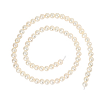 RINNTIN PP23 4A Perles d'eau douce blanches de haute qualité, presque rondes, 5-6 mm, naturelles, en vrac, vente en gros, perles à fort lustre