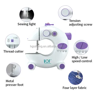 Nouvelle FHSM-212 de machine à coudre de jouet mignon de portée 2024 Mini pour le marché de l'UE/USA