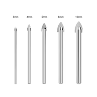 7 pièces Triangle foret ensemble céramique verre outil de forage 3mm 4mm 5mm 6mm 8mm 10mm 12mm tige en alliage pour divers matériaux