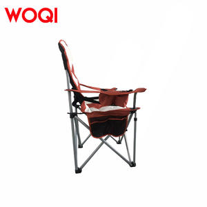 เก้าอี้พับแคมป์ปิ้ง Woqi ขนาดใหญ่พิเศษ โครงอะลูมิเนียม รับน้ำหนักได้ 150 กก. พร้อมที่วางแก้วและกระเป๋าเก็บของ สีส้มแดง - Product Image 1