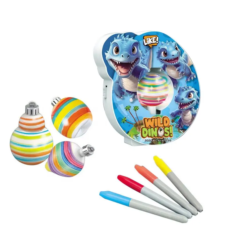 DIY dinosaurio tema huevo pintura juguete kit niños huevo máquina para colorear artes creativas manualidades ornamento decorador kits con música ligera