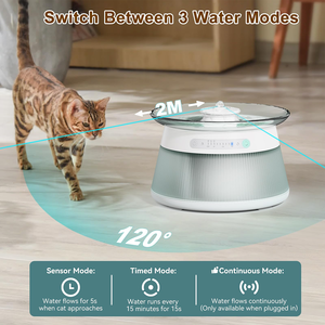 Bebedero Inteligente para Mascotas de 3.5L con Sensor de Movimiento, Tanque Doble Separado, Batería Inalámbrica de 4000mAh, Dispensador de Agua para Gatos - Product Image 5