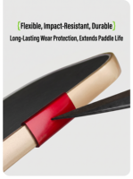 Protection de bord en TPU souple alvéolé pour raquettes de pickleball de 16 mm d'épaisseur - Vente en gros - Idéal pour l'entraînement et les loisirs