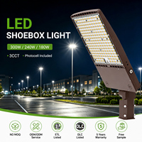 Lampe de rue extérieure étanche IP65 300W 240W 180W, éclairage de jardin LED de type Shoebox avec capteur de lumière, alimentation CA