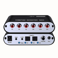 Optique SPDIF coaxiale vers audio analogique 5.1CH 2.1CH (sortie 6RCA) pour ancien récepteur AV