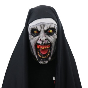 Masque d'horreur DAMAI en latex de nonne pour Halloween, masque intégral pour fête, costume de cosplay, accessoire effrayant pour Halloween - Product Image 1
