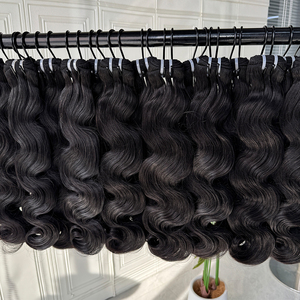 Extensiones de Cabello Humano Virgen con Ondas Suaves, Color Natural, Textura Completa, Doble Trama a Máquina para Suministro de Fábrica de Encajes - Product Image 2