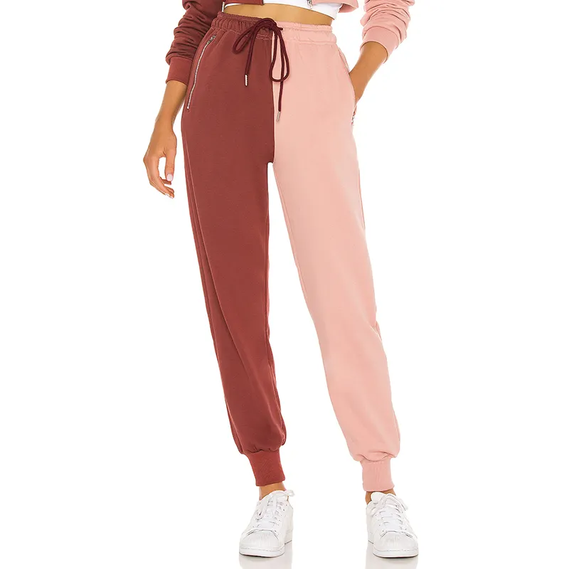 Wholesale Custom Logo Contrast Color Sportswear Autumn Jogger Sweatpants for Women