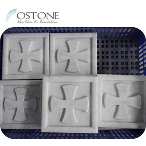 Desain silang Carrara marmer putih pola ukiran bantuan batu untuk dekorasi dinding seni Gereja - Product Image 1