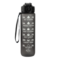 Bouteille d'eau parfumée sans BPA pour l'extérieur, 7 dosettes aromatisées, plastique, boisson, noir mat