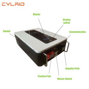 Cylaid 48V 100Ah/200Ah Lithium Ion UPS Batterie Stockage d'énergie domestique Banque murale 5KW/10KW Système d'énergie solaire Protection IP65 CAN - Product Image 1