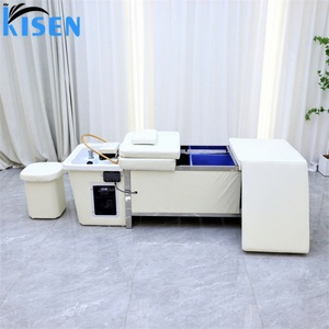 KISEN 90L Portable Shampoo <b>Bed</b> Large Capacity Beauty <b>Bed</b> for Hair Salon and Barber Shop Pipeless Massage Table with Water Tank - Product Image 1