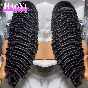 Parrucca di <span class=keywords><strong>capelli</strong></span> umani ricci grezzi cambogiani/birmani, con pizzo HD 13x4, onda profonda riccia, 5x5, pre-tagliata, pre-strappata, senza colla - Product Image 4