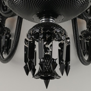 <span class=keywords><strong>Soggiorno</strong></span> <span class=keywords><strong>moderno</strong></span> interno decorazione della casa lampade a sospensione nere <span class=keywords><strong>lampadario</strong></span> di lusso in cristallo - Product Image 3