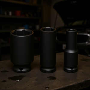 Juego de llaves de impacto largas Fervi de 3 piezas con punta hexagonal de 1/2 pulgada para reparación automotriz - Product Image 3