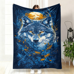 Couverture en flanelle loup-garou, couverture de sieste, douce pour la peau, réversible, pour voyage, camping, impression personnalisée, vente en gros - Product Image 5